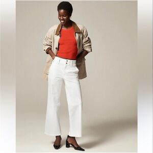 J Crew Jeans 26 Slim Wide Leg White